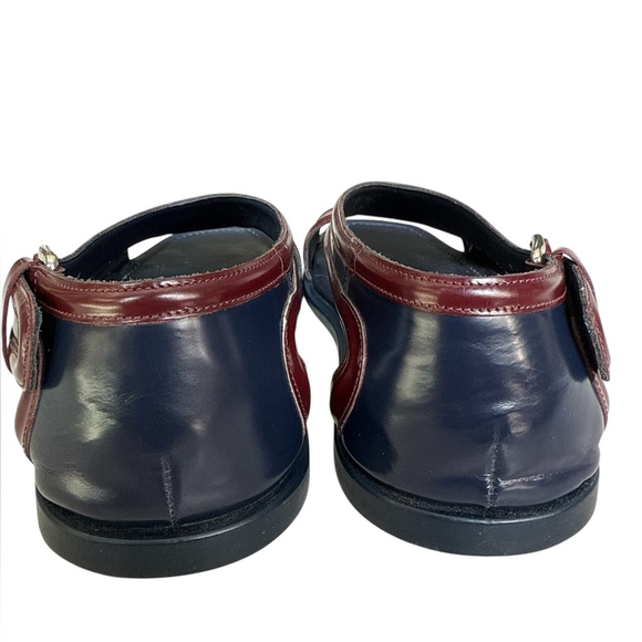Prada Men’s Leather Sandals Blue and Burgundy SS13 Runway Rare Find US10 main image 5